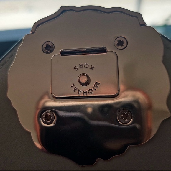 EUC Rare Michael Kors Pink Quilted Handbag with Rose Gold Chain and Brooch Clasp - Picture 5 of 7